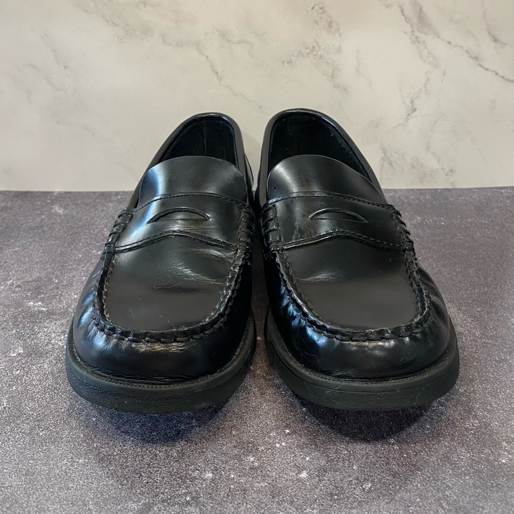 Sperry Top-Sider ‘Colton’ Boys Black Leather Loafers Size 1.5M - Picture 5 of 13